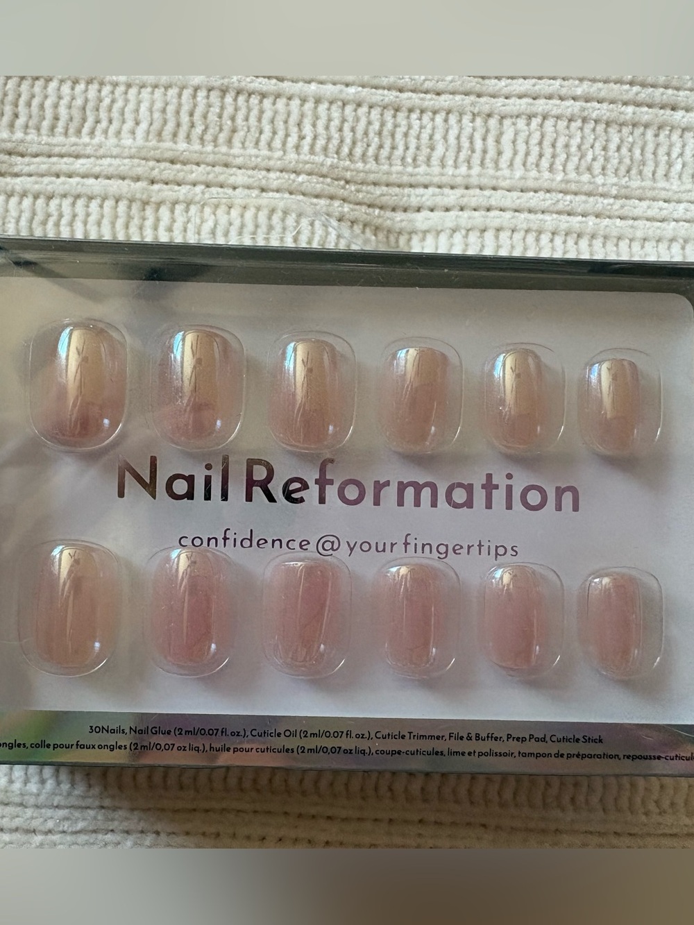 Nail Reformation Press-On Nails in Shinny Sheer Pink